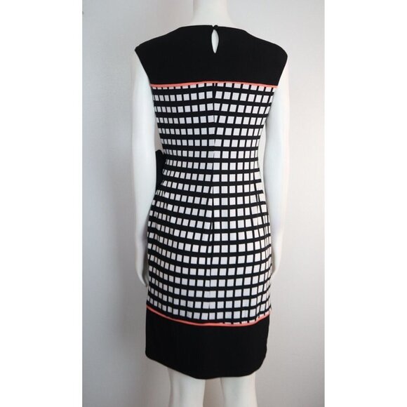WOMEN'S BLACK & WHITE PRINT STRETCH KNIT DRESS - R&K ORIGINALS - SIZE S - Picture 5 of 7